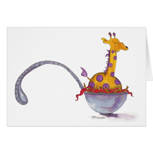 Spoonful av giraffet hälsningskort (Framsidan Horizontal)