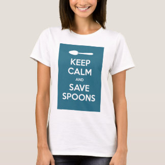 Spoonie-Behålla lugn och Sked-Kronisk sjukdom för T Shirt
