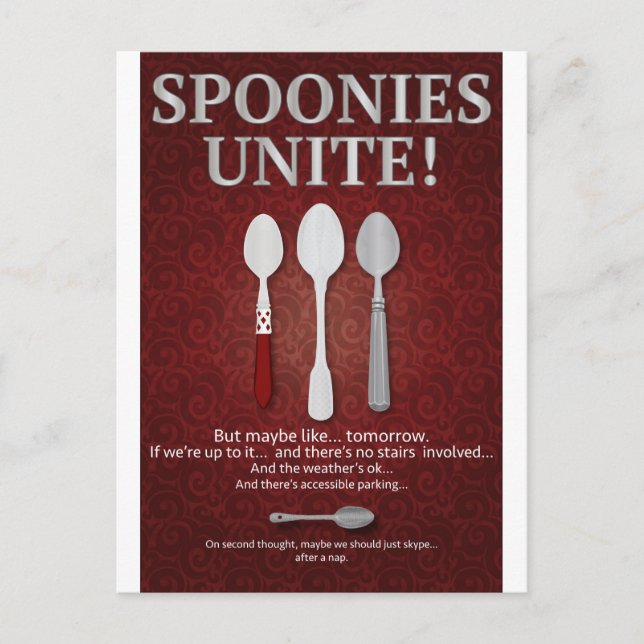 SPOONIES ENITE! (Röd) Vykort (Framsida)