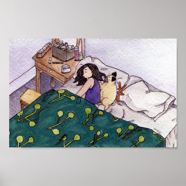 Spooning Pug Poster (Framsidan)