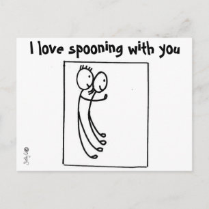 Spooning Romantic Kärlek vykort