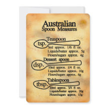 Spoonmått omvandling Australien platt kort