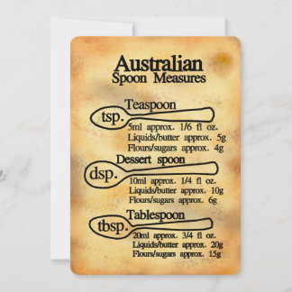 Spoonmått omvandling Australien platt kort