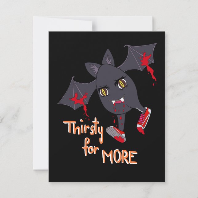 Spoopy Fladdermus Halloween-kort Julkort (Framsida)