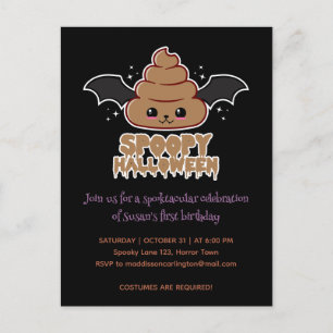 Spoopy Halloween Kawaii Birthday Vykort