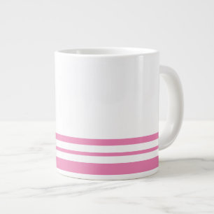 SporChic Rosa Grund Tävla Rand på Vita Jumbo Mugg