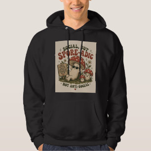 Spore-Adic Humör – Sött Avslappnat Svamp Retro-Des Hoodie