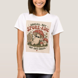 Spore-Adic Humör – Sött Avslappnat Svamp Retro-Des T Shirt