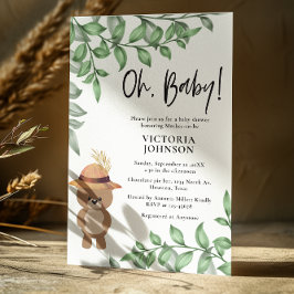 Spöret i Wood Baby Shower Inbjudningar