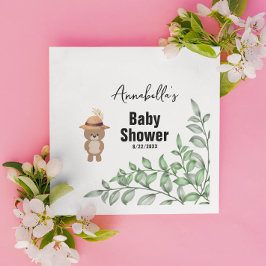 Spöret i Wood Baby Shower Pappersservett