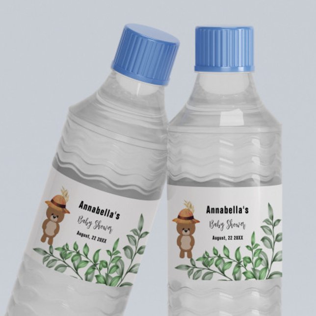 Spöret i Wood Baby Shower Vattenflaskor Etikett (Skapare uppladdad)