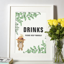 Spöret i Wood Drinks Baby Shower Poster