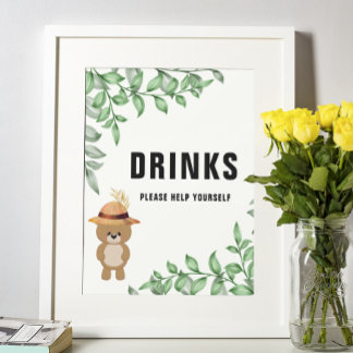 Spöret i Wood Drinks Baby Shower Poster