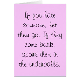 Spork dem i underballskortet hälsningskort