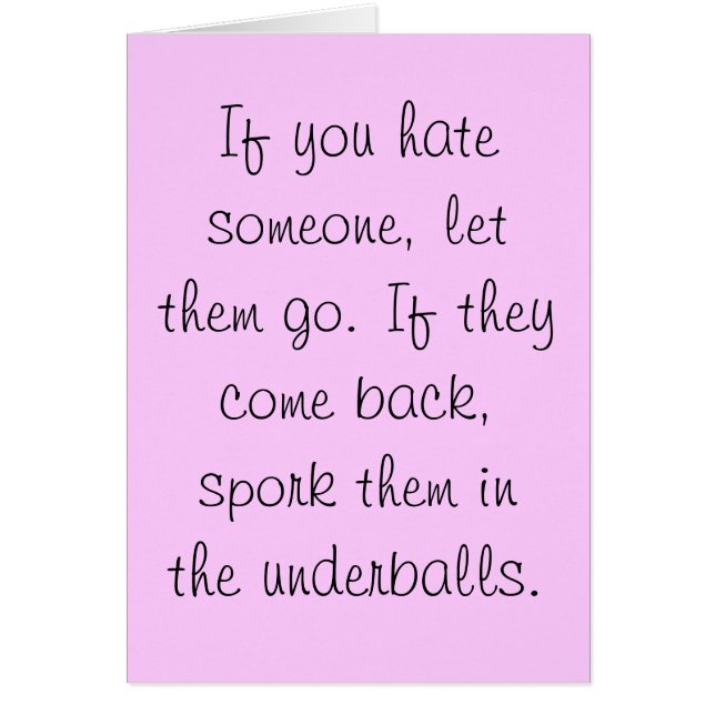 Spork dem i underballskortet hälsningskort (Framsidan)