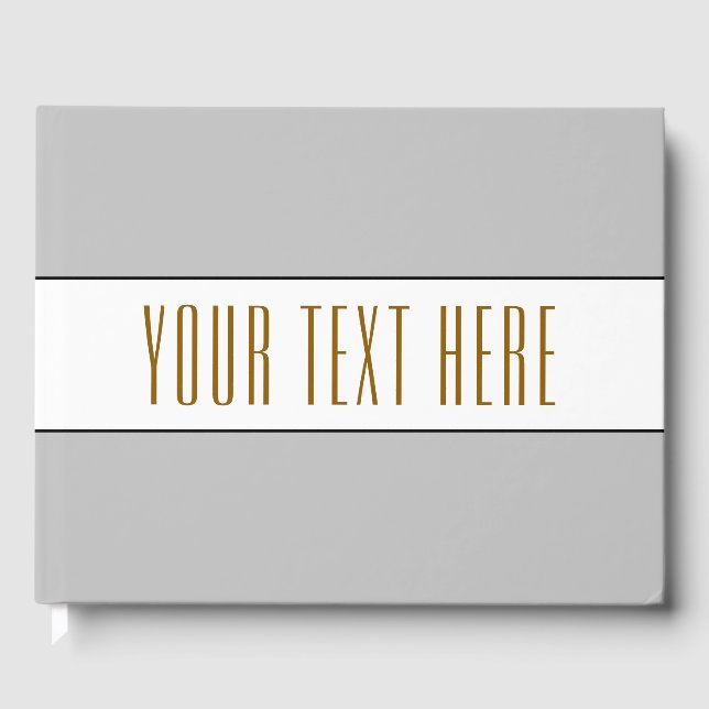 Sporlight Grått White Black Rand Din text Gästböcker (Framsida)