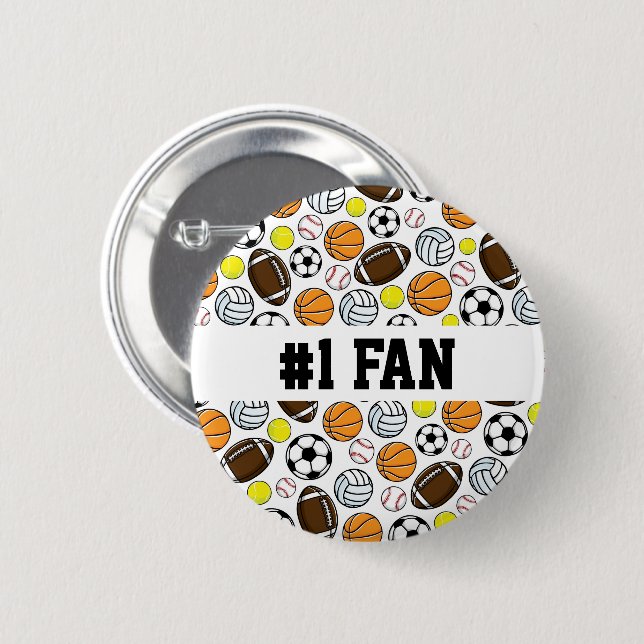 Sport #1 Fan Teamanda Bollar Knapp (Framsida & baksida)
