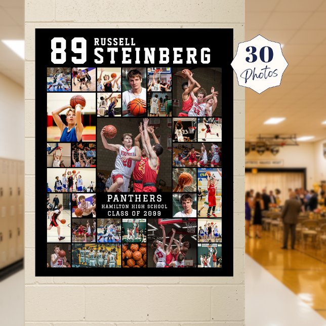 Sport 30 Foto Collage Spelar Namn Nummer Poster (Skapare uppladdad)