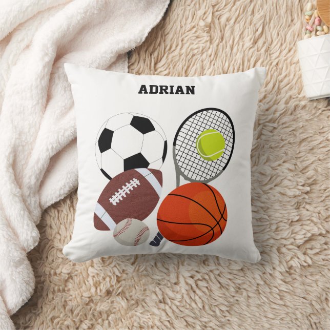 Sport Athletic Bollar Personlig Namn Kudde (Filt)