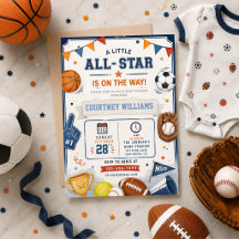 Sport Baby Shower MVP Tema Basketboll Fotboll