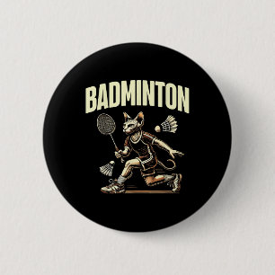 Sport Badminton Cat Enthusiast Kattdjuret Kitten Ä Knapp