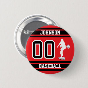 Sport Baseball - Pitcher - Red - Skapa din egen Knapp