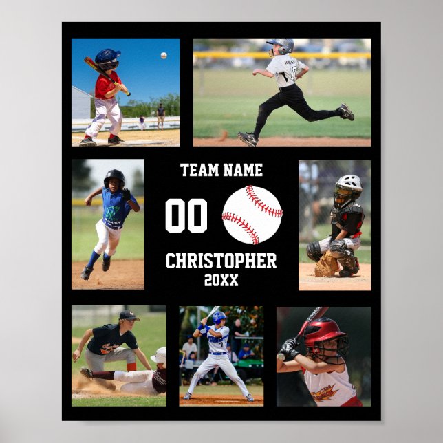 Sport Baseboll Barn Fotokollage Poster (Framsidan)
