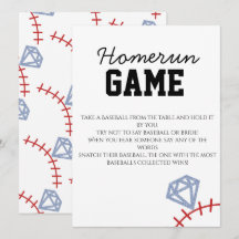 Sport Baseboll Homerun Glitter Bröllopsduschspel