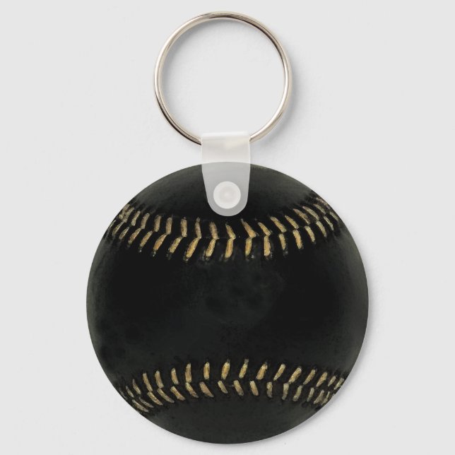 sport, baseboll svart nyckelring (Framsida)