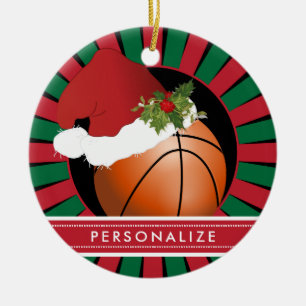 Sport Basketball jultomten Hat Julgransprydnad Keramik
