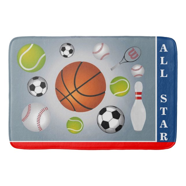 Sport Bollar Bath Mat Badrumsmatta (Framsidan)