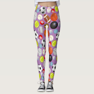 Sport Bollar Mönster LPurple BG Leggings