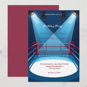 sport boxning födelsedagsinbjudan inbjudningar