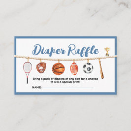 Sport Boy Ball All Star Themed Party Diaper Raffle Tilläggskort