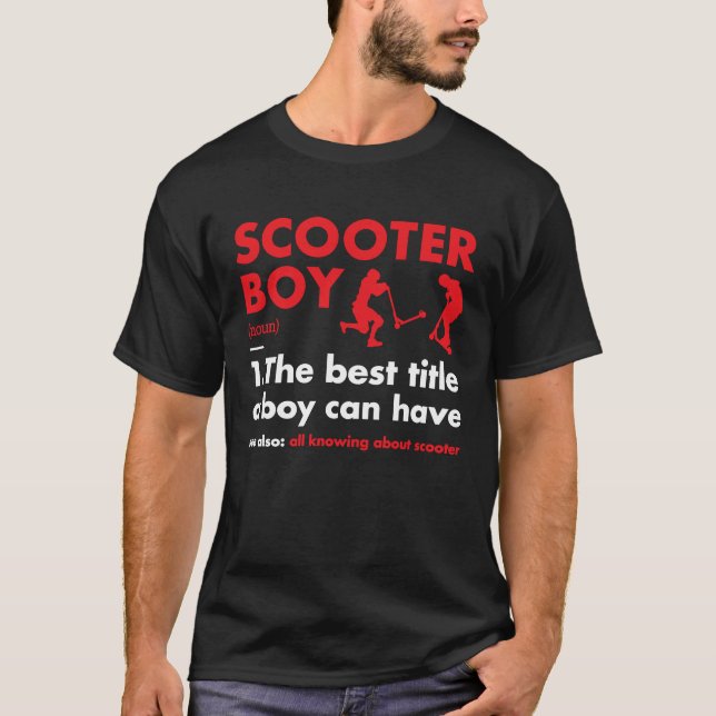 Sport Boy Definition Scooter T Shirt (Framsida)