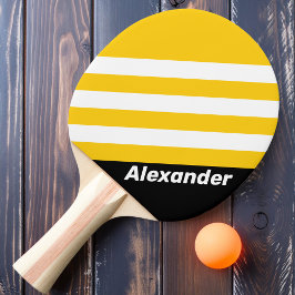 Sport Bumblebee Nostalgiska Ränder med Namn Pingisracket