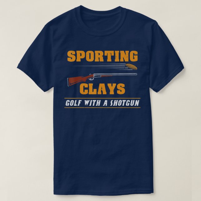 Sport Clays Golf med Pistol Clay Sh T Shirt (Design framsida)
