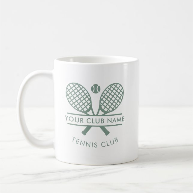 Sport Country Club Name Tennis Rackets Icon Custom Kaffemugg (Vänster)