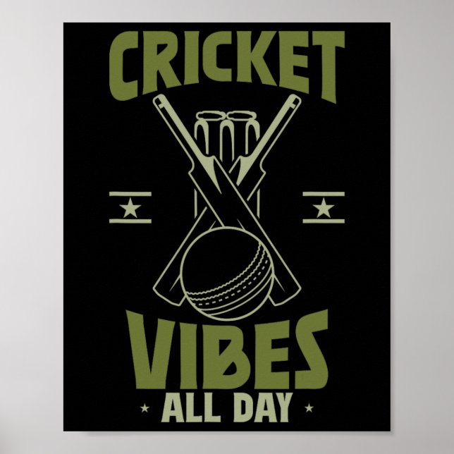 Sport Cricketspelare Cricketstämning  Poster (Framsidan)