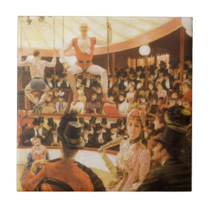 Sport Dam (alias Circus Älskare) av James Tissot Kakelplatta