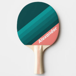 Sport Flamingo Aqua Ränder med Namn Pingisracket