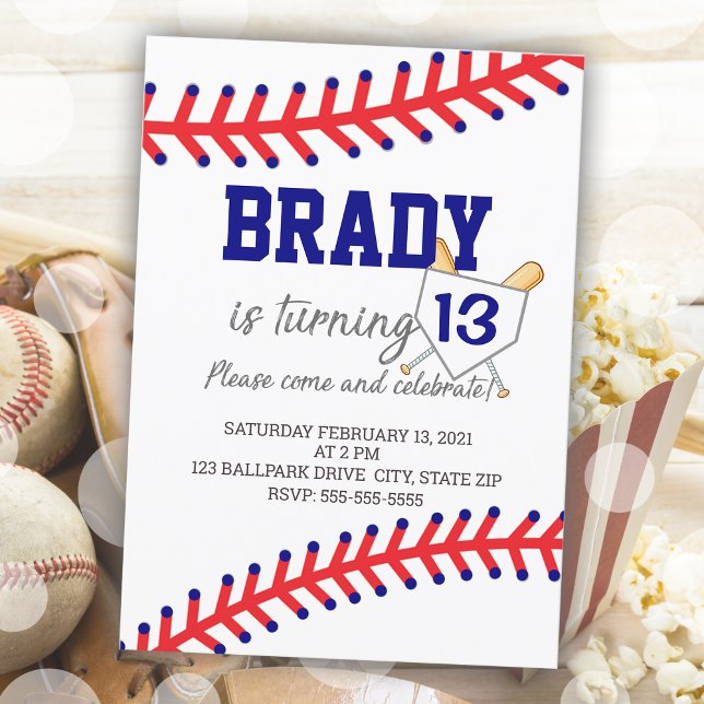 Sport Födelsedagsfest Boy Baseball Tema Inbjudningar (Sports Birthday Party Boy Baseball Theme Invitation)