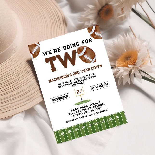 Sport Football  Second Birthday 2nd year Down Inbjudningar (Skapare uppladdad)