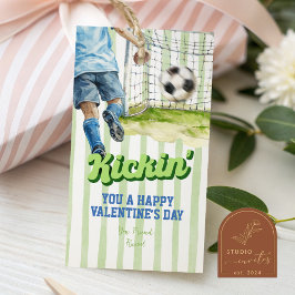 Sport Fotboll Kickin Rand Valentine-märke Presentetikett