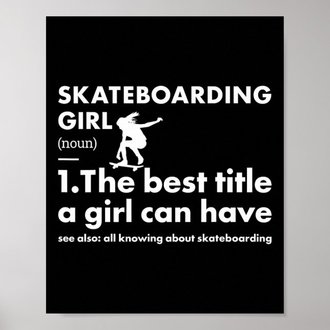 Sport Girl Definition Skateboardåkning  Poster (Framsidan)