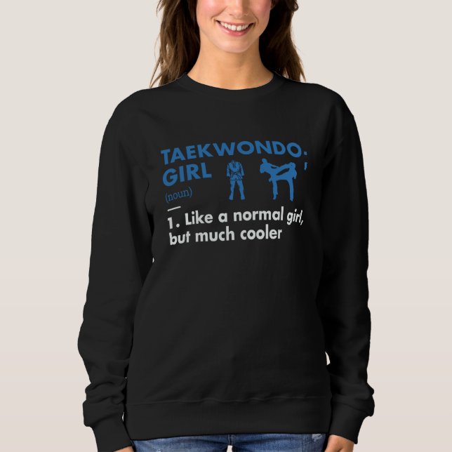 Sport Girl Definition Taekwondo T Shirt (Framsida)