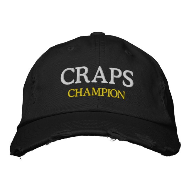 Sport Goods VEGAS CARD Games CRAPS CHAMPION Broderad Keps (Framsida)