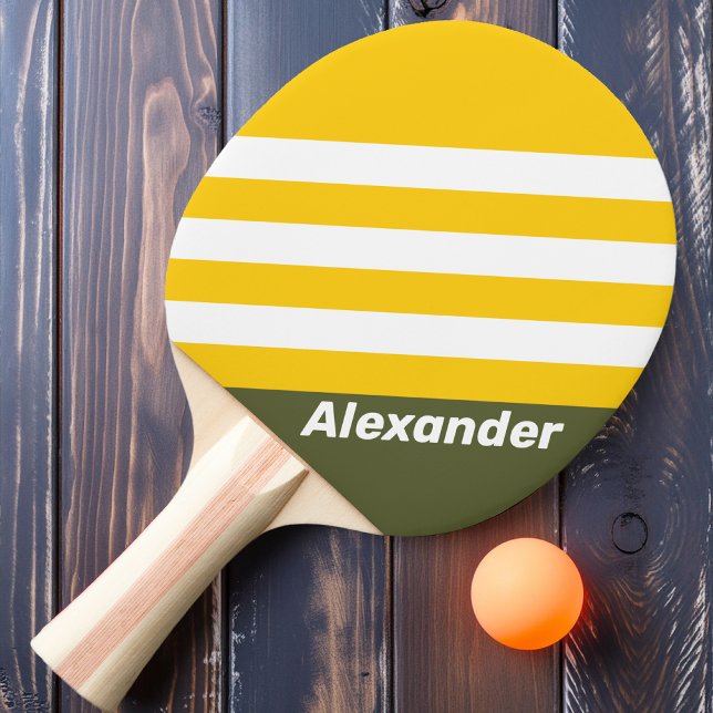 Sport Grön Honey Nostalgiska Ränder med Namn Pingisracket (Skapare uppladdad)