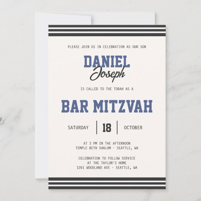 Sport jacka Pub Mitzvah-inbjudan Inbjudningar (Framsida)
