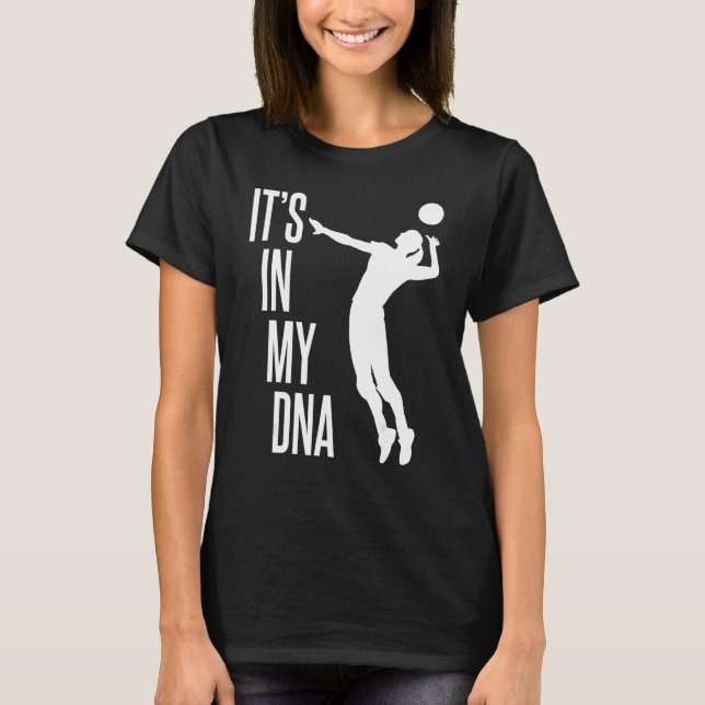 Sport Love Training Player Women DNA Volleyball T Shirt (Framsida)